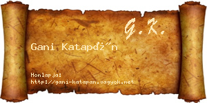 Gani Katapán névjegykártya